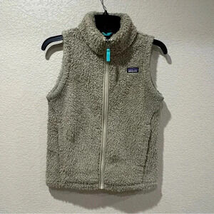 Patagonia Girls Los Gatos Vest Khaki Fleece Sz XL 14 Polyester Sty65490,